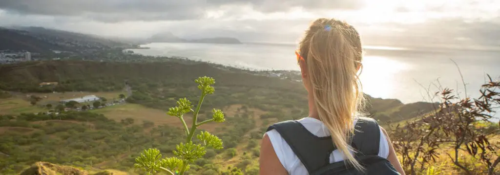 woman on a hike on Oahu