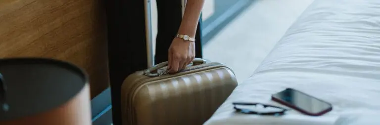 traveler with suitcase